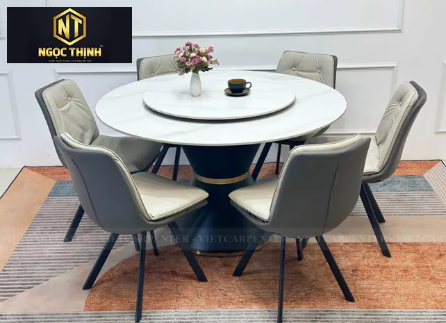 BÀN ĂN TRÒN CÓ ĐĨA XOAY TIỆN LỢI